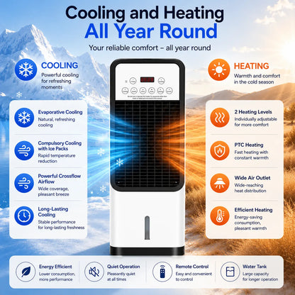 InstaCool Max - Mobile all-round air conditioner – Cools in summer, heats in winter | No installation required