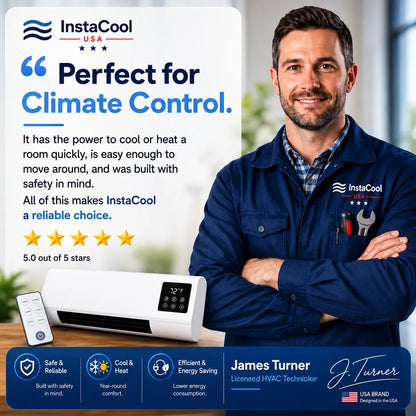 InstaCool Pro - Portable Air Conditioner & Heater – No Installation Required | 2-in-1 | Covers Up to 550 sq ft