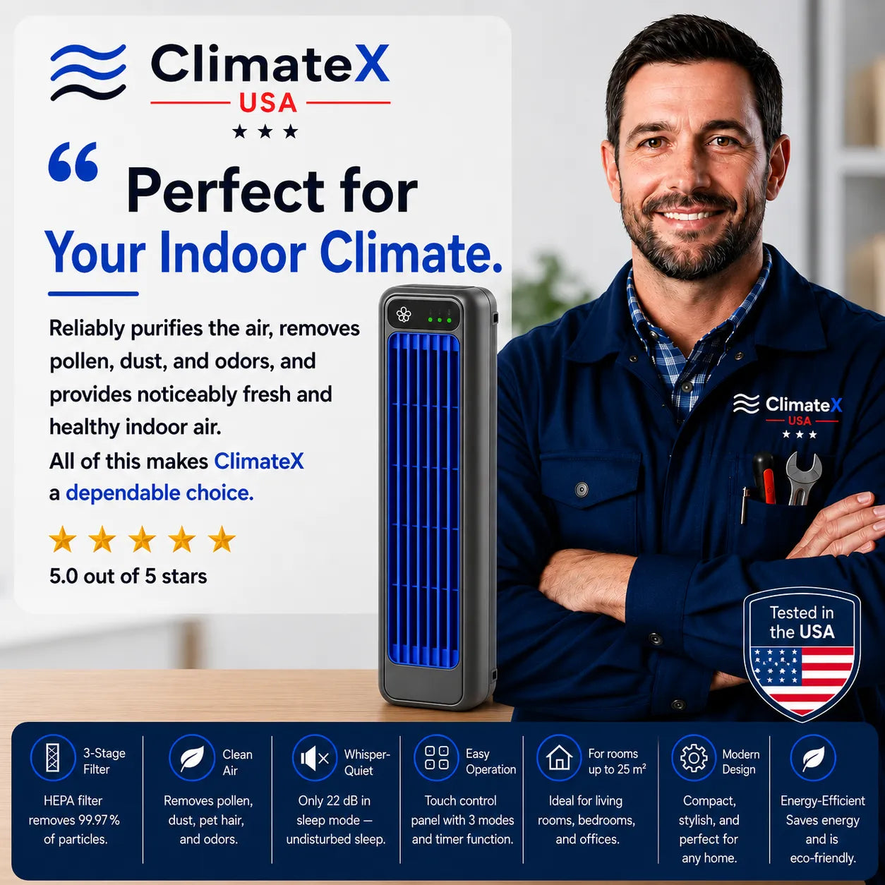 ClimateX - Mobile Climate Cooler – No installation required | Cools instantly with one press