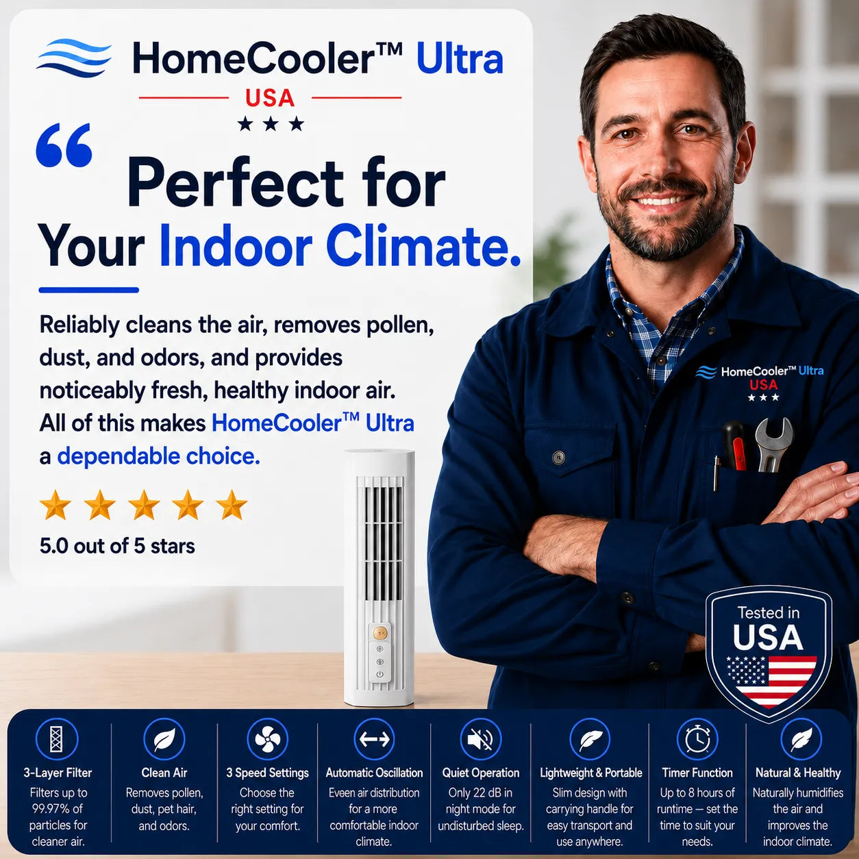 HomeCooler™ Ultra - Mobile Air Conditioner – No installation required | Cools instantly with one press