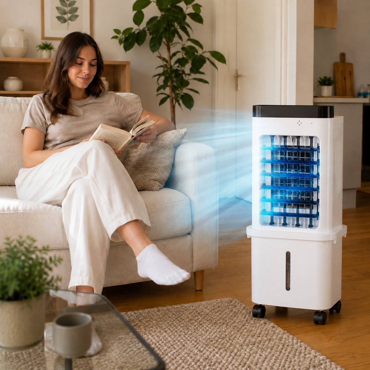 KlimaFlow Mobile – Portable Air Cooler – No Installation Required | Cools Rooms Up to 50 m²