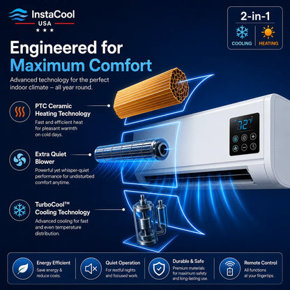 InstaCool Pro - Portable Air Conditioner & Heater – No Installation Required | 2-in-1 | Covers Up to 550 sq ft