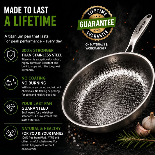 TitanPure Pro — Pure Titanium Skillet PFAS-Free & Coating-Free | 12"