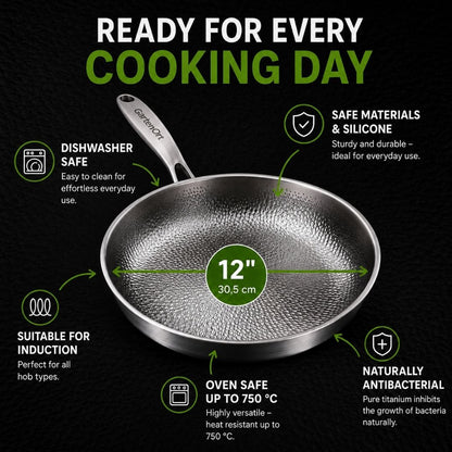TitanPure Pro — Pure Titanium Skillet PFAS-Free & Coating-Free | 12"