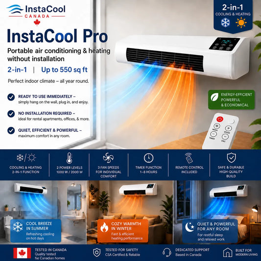 InstaCool Pro - Portable Air Conditioner & Heater – No Installation Required | 2-in-1 | Covers Up to 550 sq ft