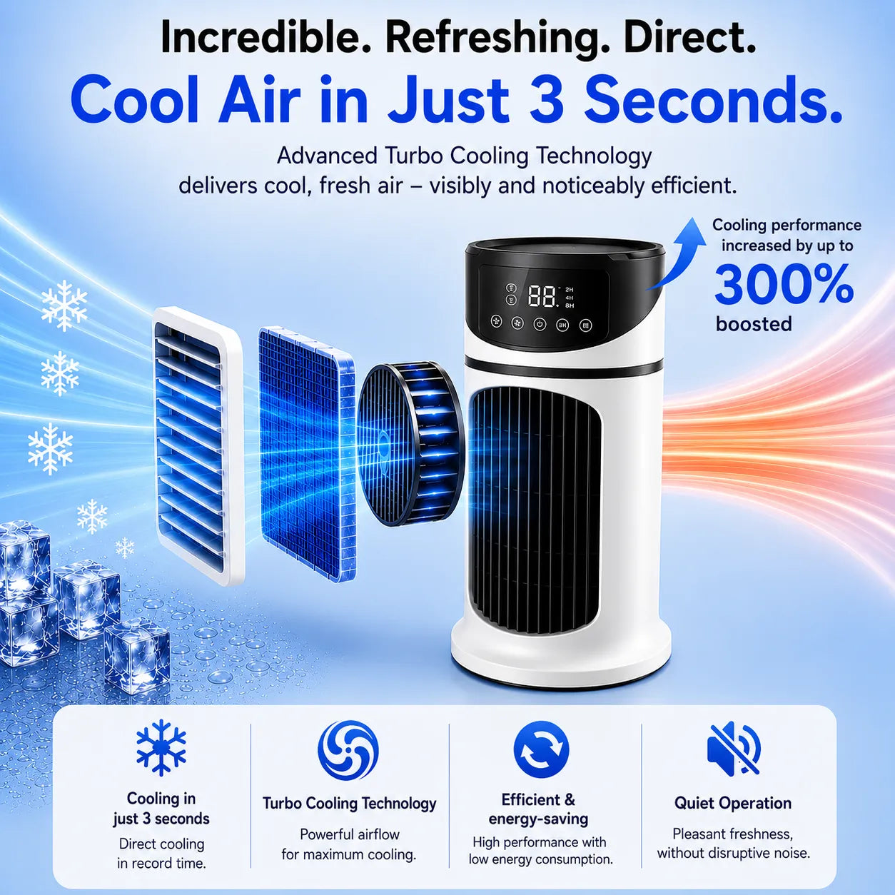 NanoChill Pro - Mobile Climate Cooler – No installation required | Cools at the touch of a button