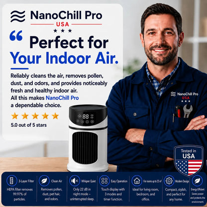 NanoChill Pro - Mobile Climate Cooler – No installation required | Cools at the touch of a button