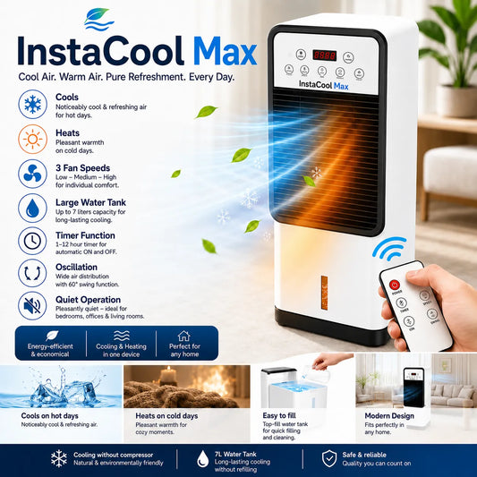 InstaCool Max - Mobile all-round air conditioner – Cools in summer, heats in winter | No installation required