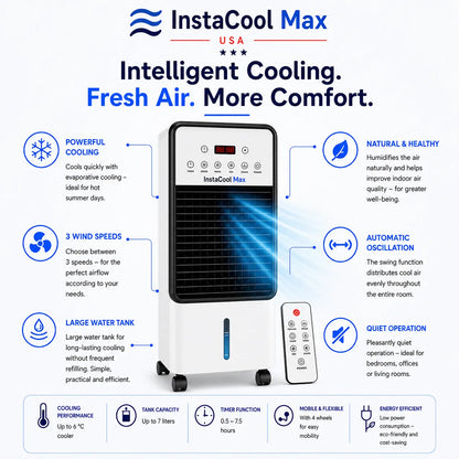 InstaCool Max - Mobile all-round air conditioner – Cools in summer, heats in winter | No installation required