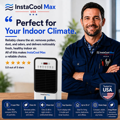 InstaCool Max - Mobile all-round air conditioner – Cools in summer, heats in winter | No installation required