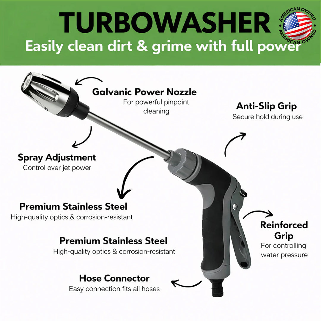 Turbowasher - Powerful high-pressure cleaner for any garden hose